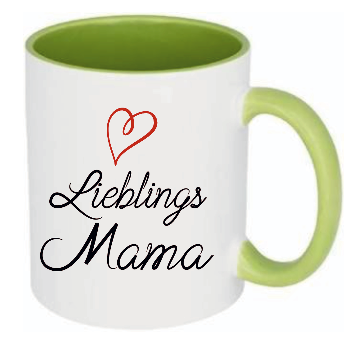 Tasse Lieblings Mama mit Herz Farbwahl