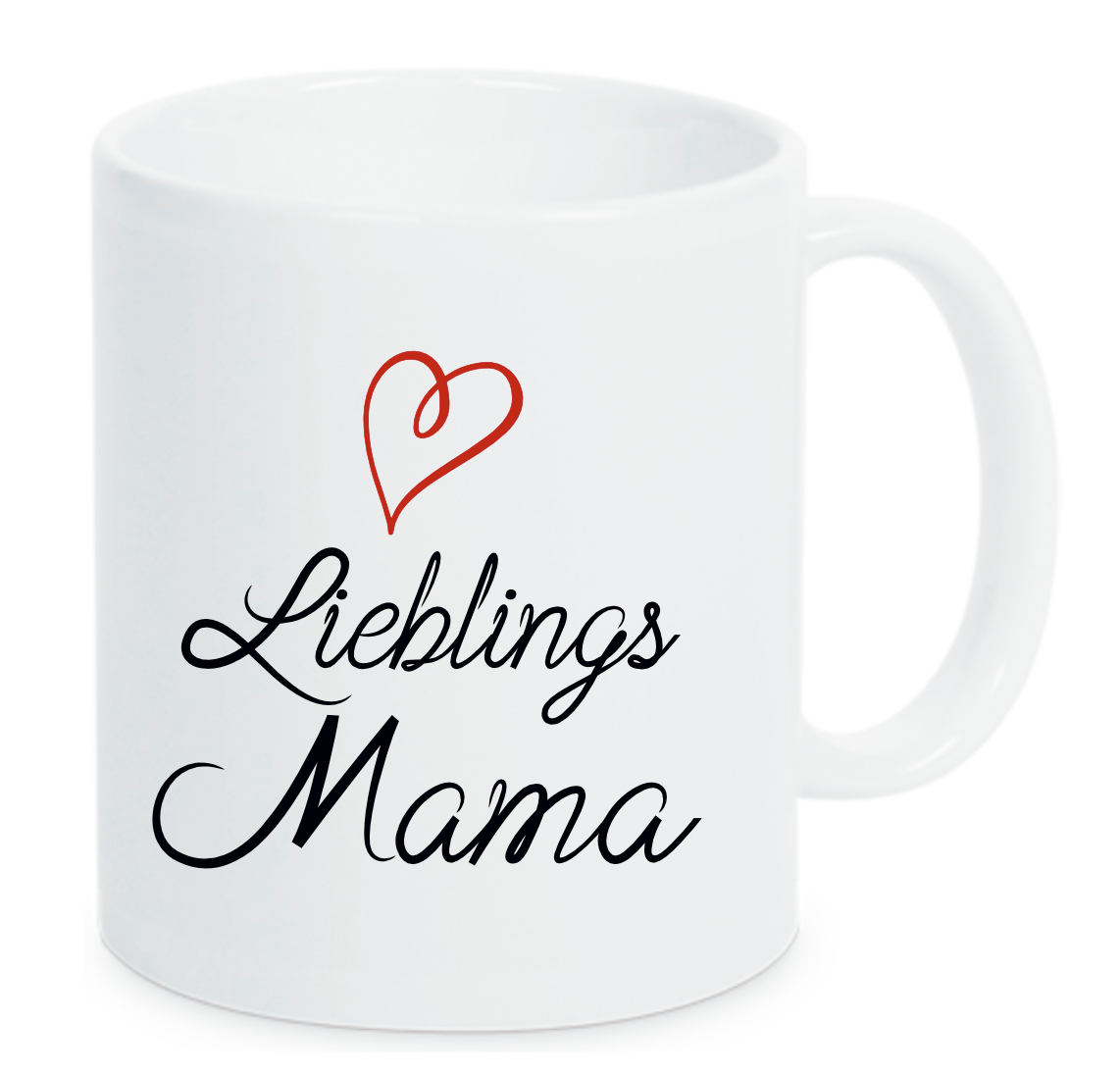 Tasse Lieblings Mama mit Herz Farbwahl