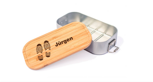 Lunchbox Wanderschuhe mit Namen Brotdose