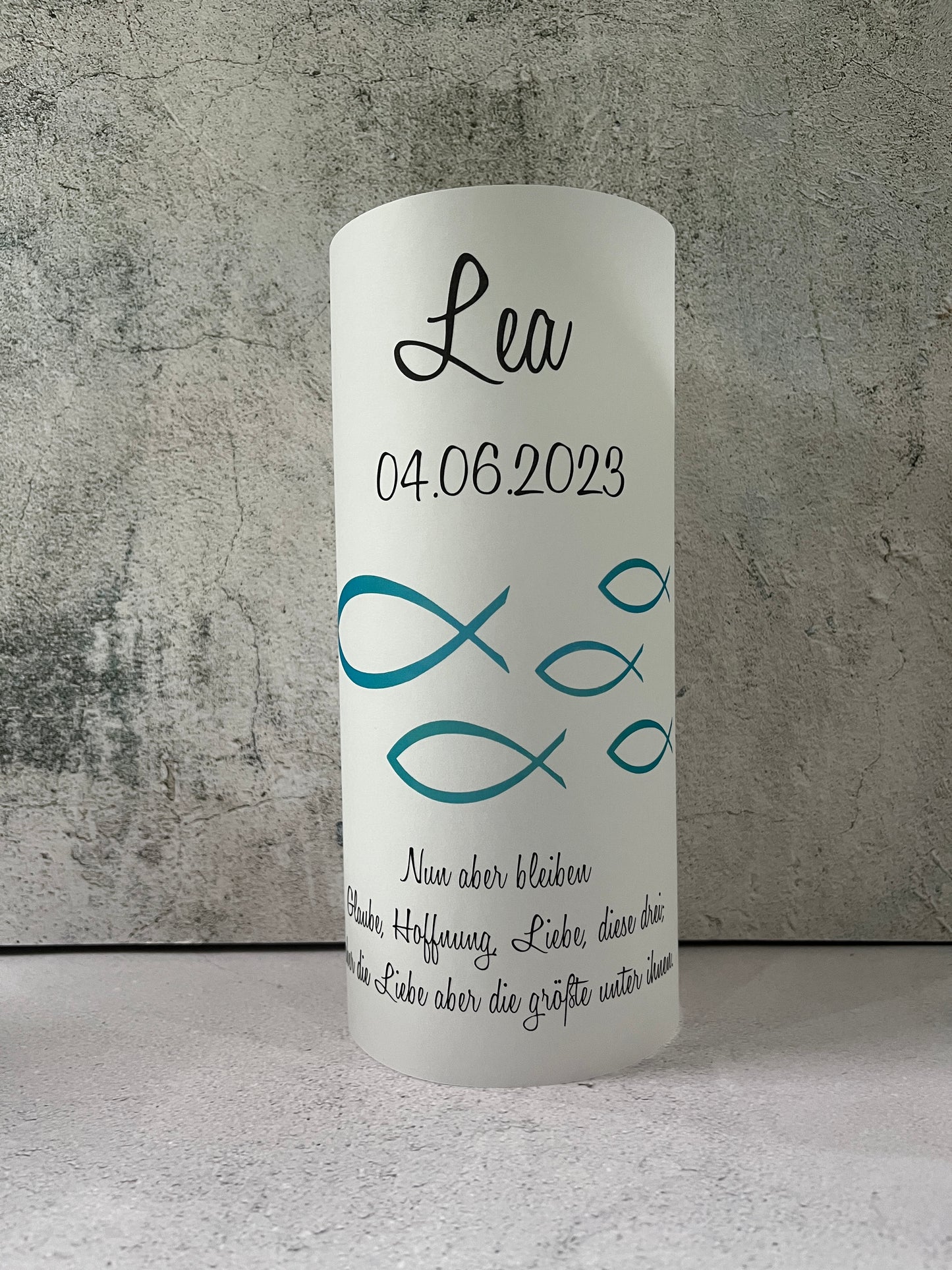 5 x Windlichter Fische - individualisiert mit Namen und Datum