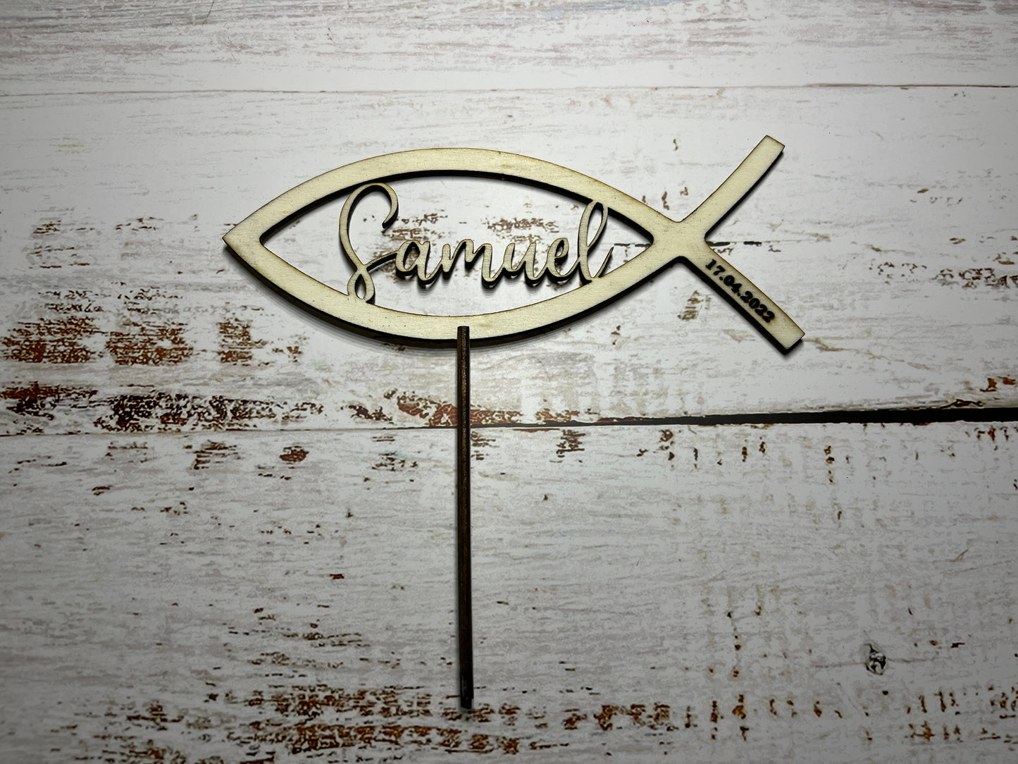 Cake Topper Fisch mit Namen