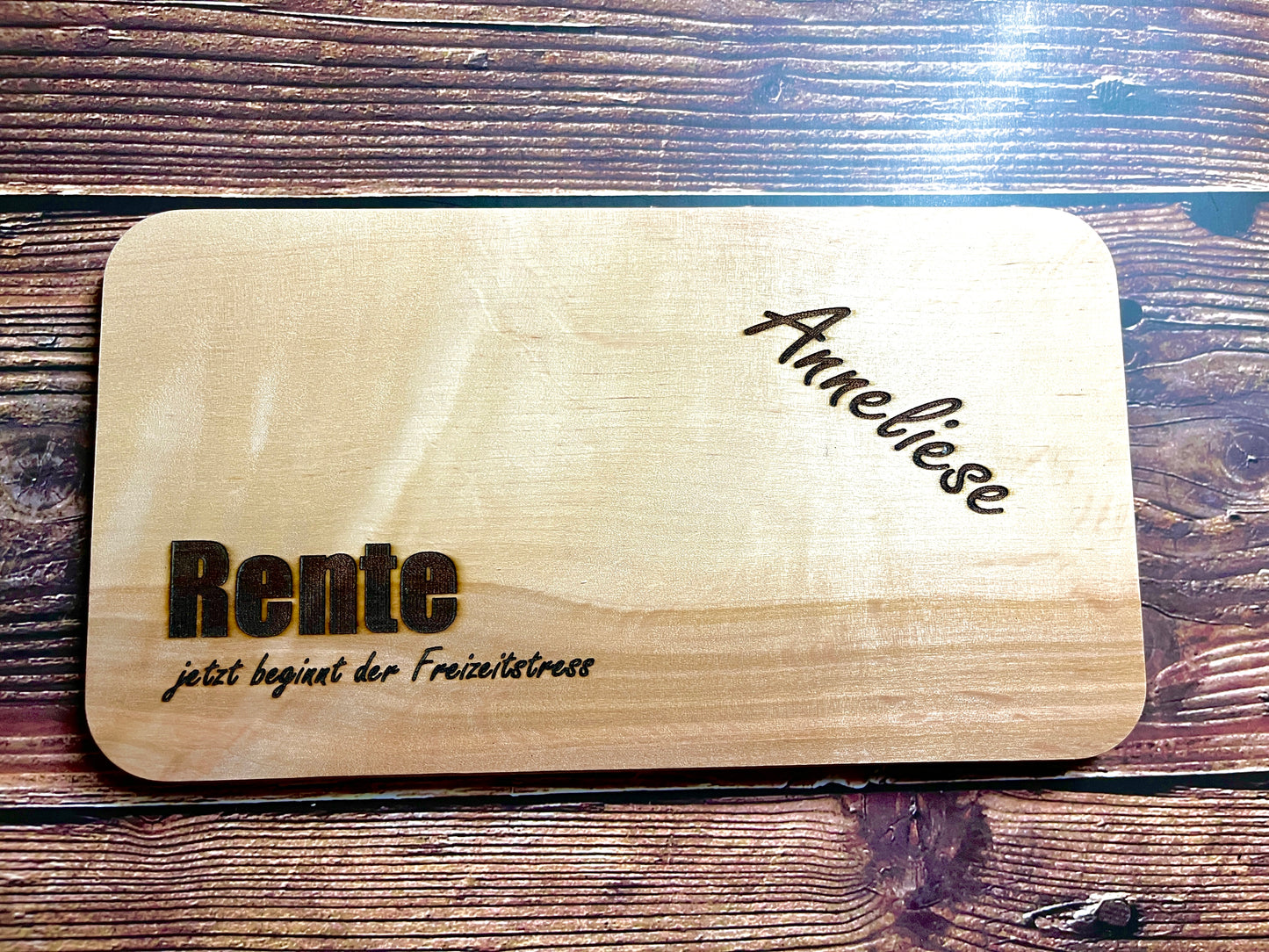 Frühstücksbrett mit Name personalisiertes Geschenk RENTE