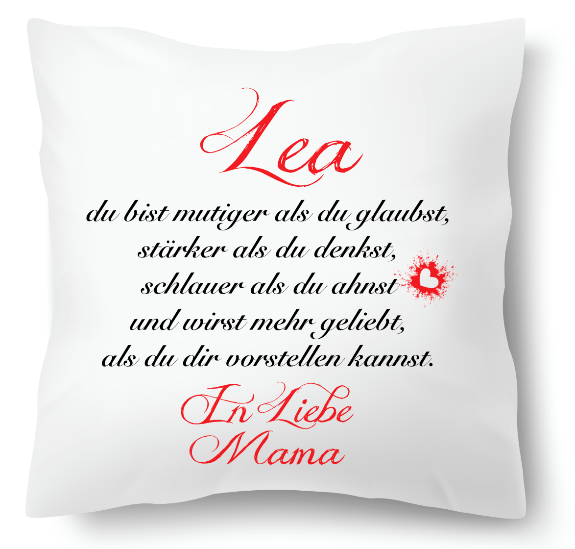 Kissen - Für meine Tochter oder Sohn von Mama mit Name LILA