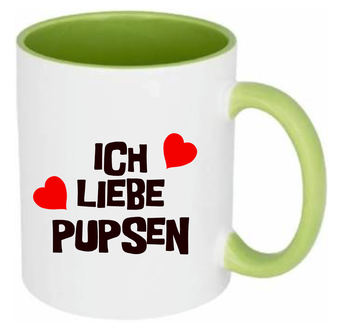Tasse Ich liebe Pupsen Herzen Farbwahl