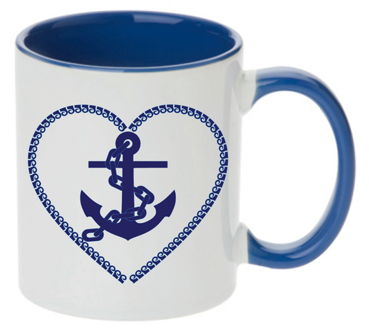 Tasse Anker mit Herz Maritim