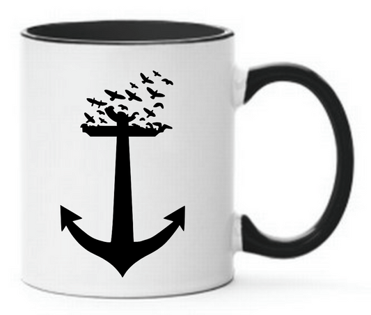 Tasse Anker mit fliegenden Vögeln