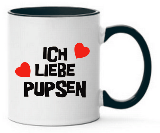 Tasse Ich liebe Pupsen Herzen Farbwahl