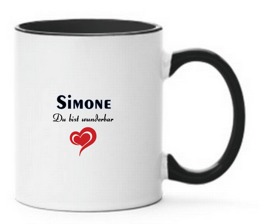 Tasse Name Du bist wunderbar individuell Farbwahl