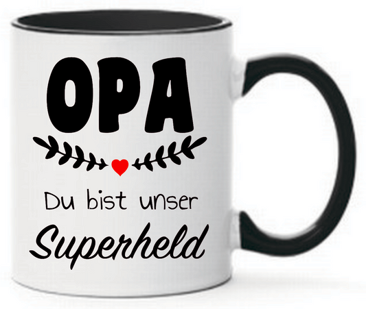 Tasse Opa Du bist unser Superheld Farbwahl