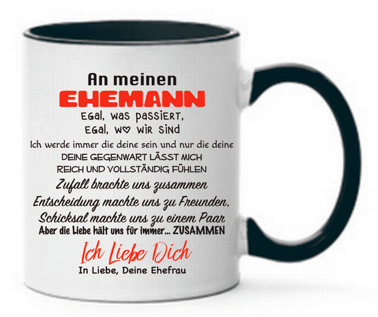Tasse An meinen Ehemann Farbwahl