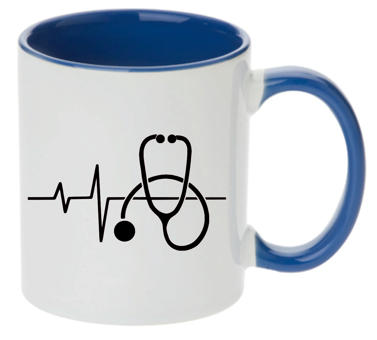 Tasse Arzt Ärtzin Herzschlag mit Stethoskop Farbwahl