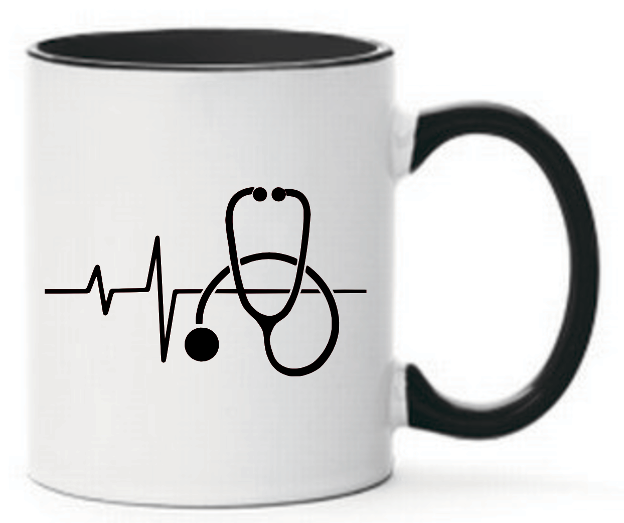 Tasse Arzt Ärtzin Herzschlag mit Stethoskop Farbwahl
