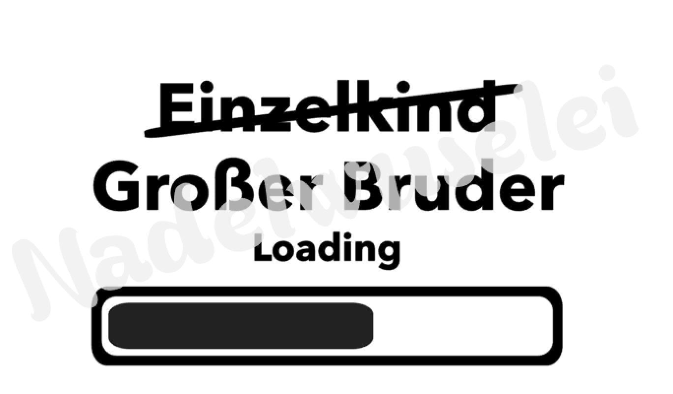 Bügelbild Großer Bruder Einzelkind Farbwahl eckig Avenir