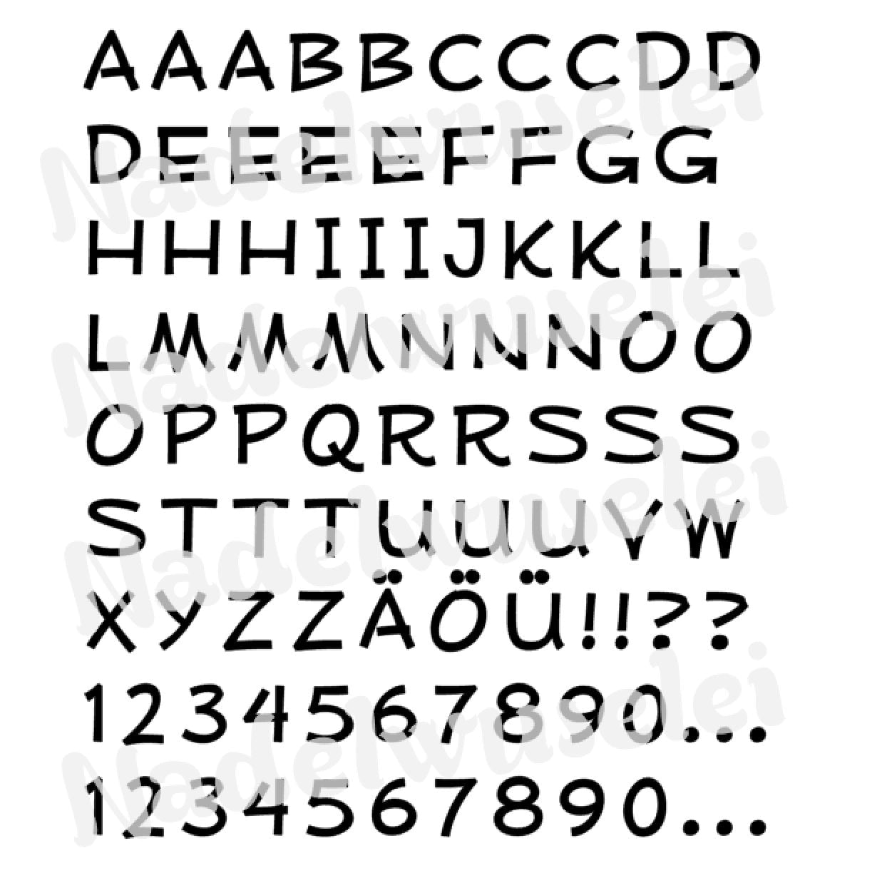 Bügelbild Alphabet 2cm Druckschrift Farbwahl ABC
