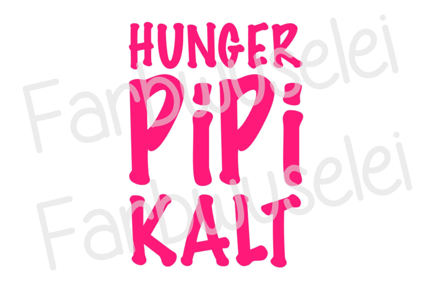 Bügelbild Hunger Pipi Kalt Farbwahl
