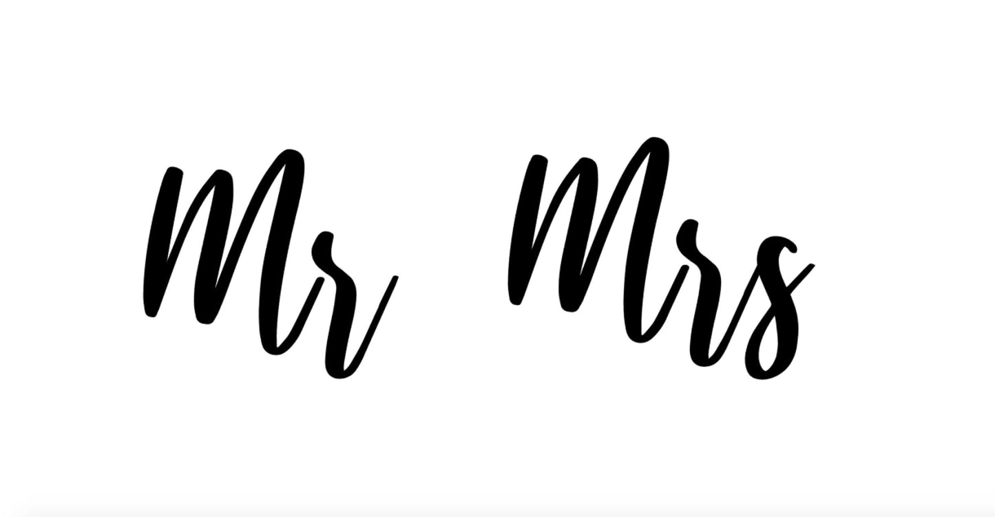 Bügelbild Mr & Mrs Farbwahl