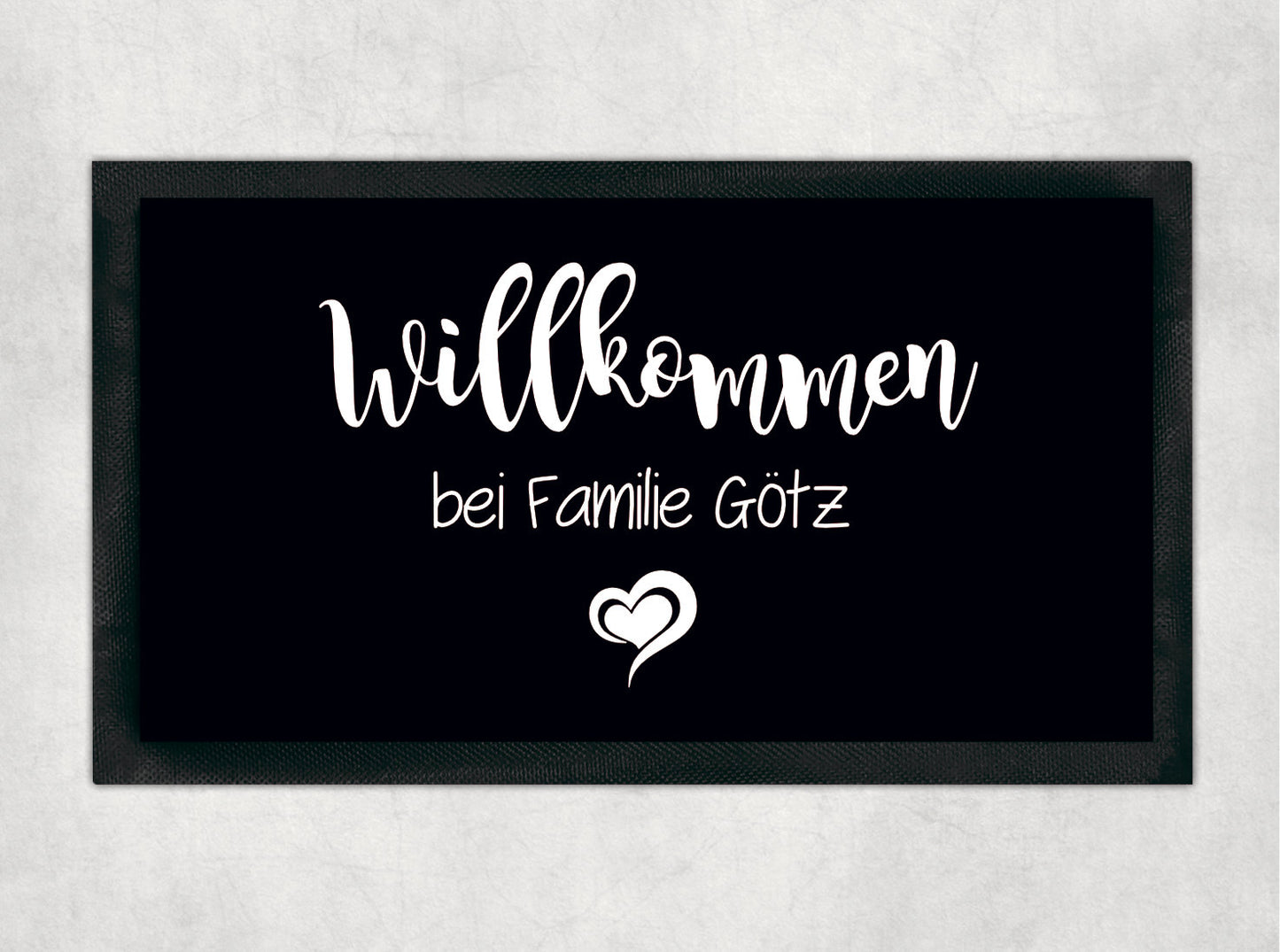 Stufenmatte Willkommen bei Familie und deinem Wunschnamen