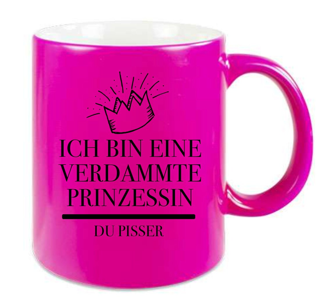 Tasse Prinzessin Neonpink