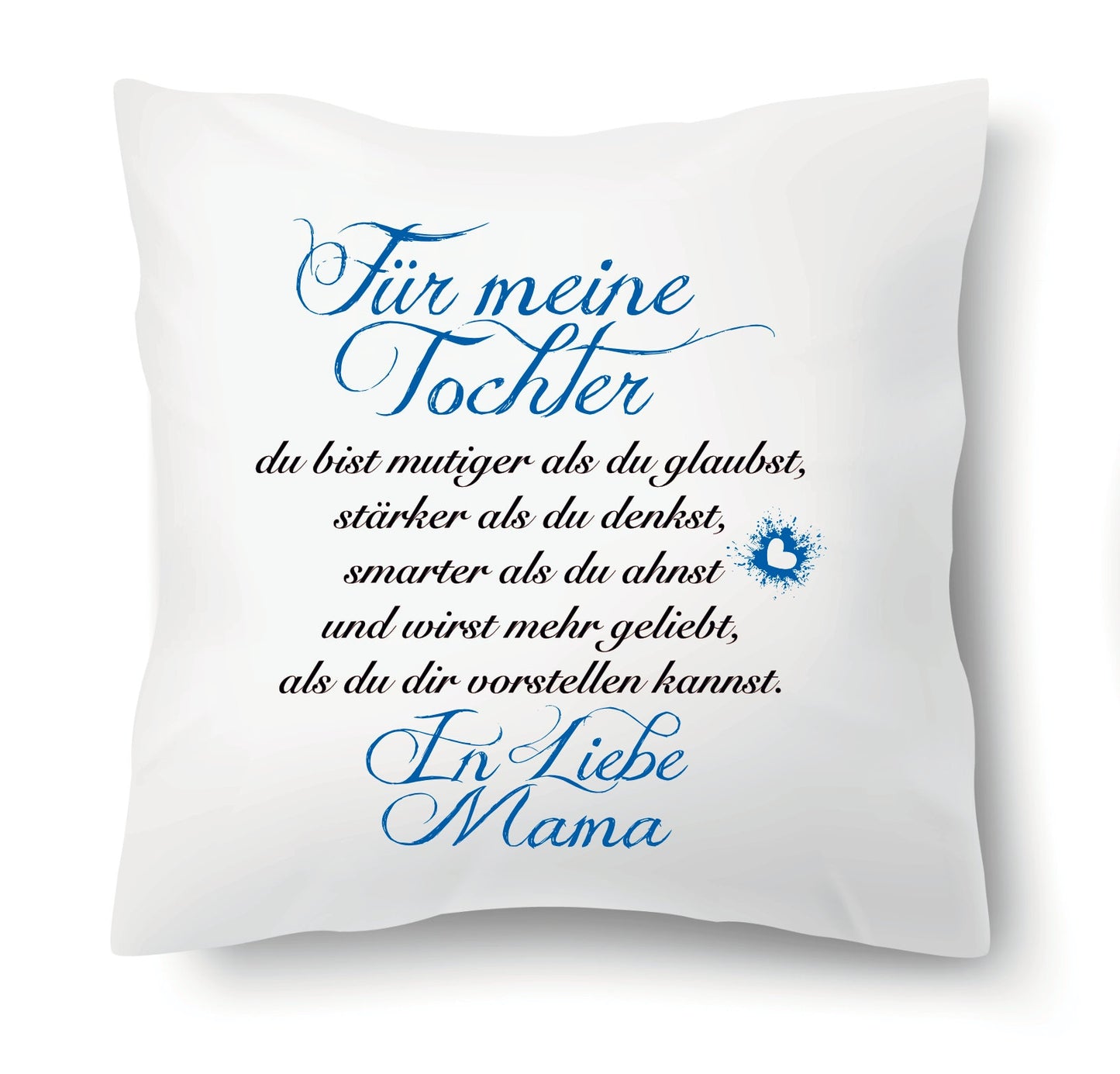 Kissen - Für meine Tochter von Mama mit Name BLAU