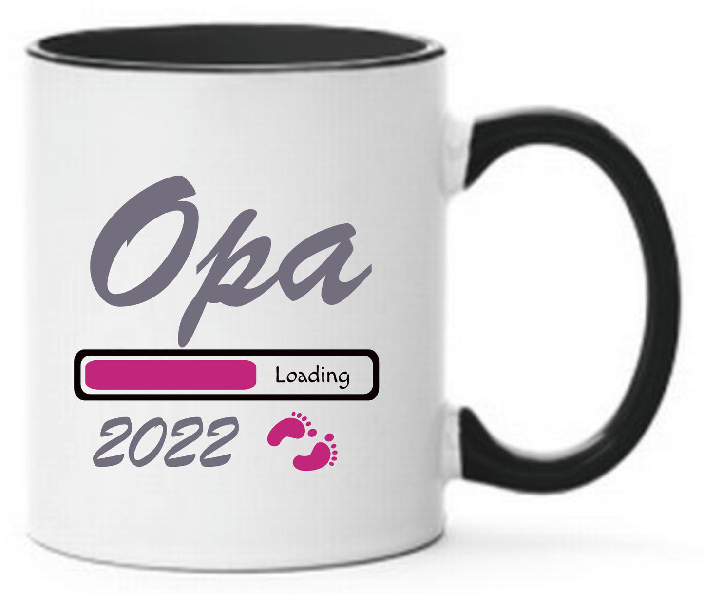 Tasse Opa 2022 Loading Pink Schwarze Tasse bald werdender