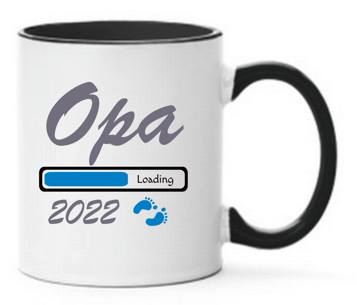 Tasse Opa 2022 Loading Blau Schwarze Tasse bald werdender