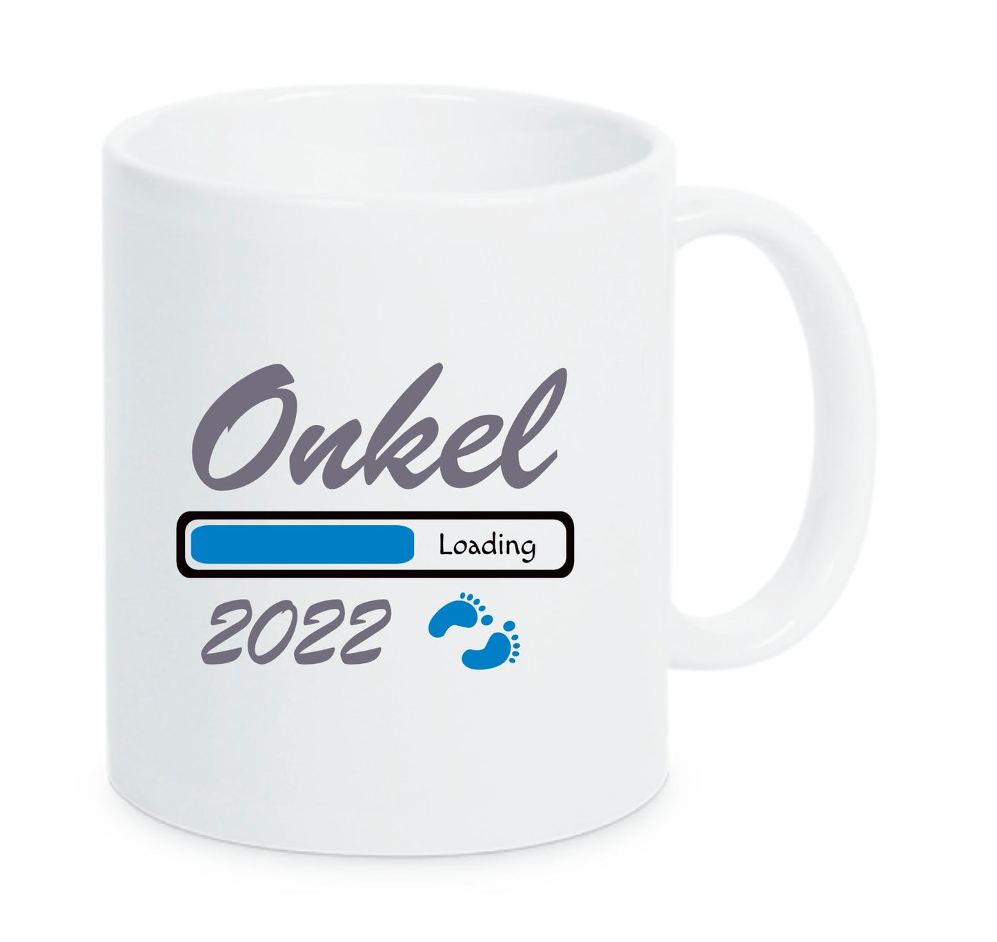 Tasse Onkel 2022 Loading Blau Weiße Tasse bald werdender